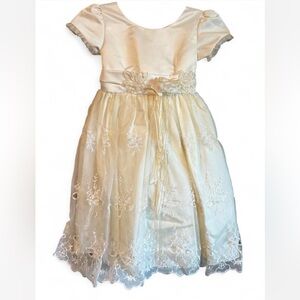 Elegant Kids Girls Cream Lace Flower Girl‎ Party Dress
